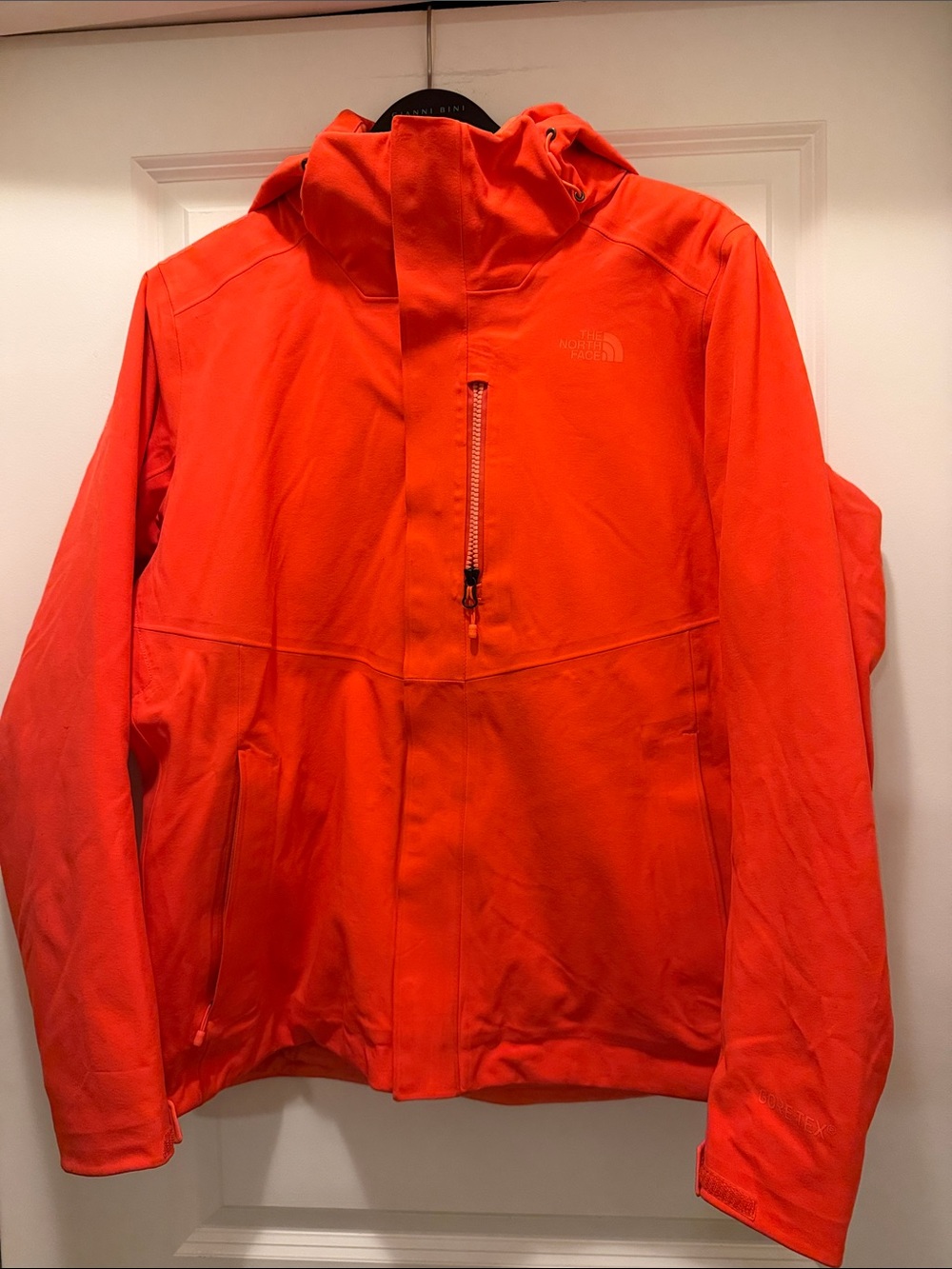 The North Face Men's Bright Orange Hooded Raincoat